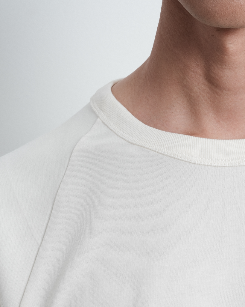 Neckline of the Boxy T-shirt in Cloud Dancer