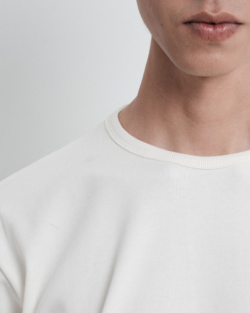 Neckline of the Regular T-shirt in Cloud Dancer
